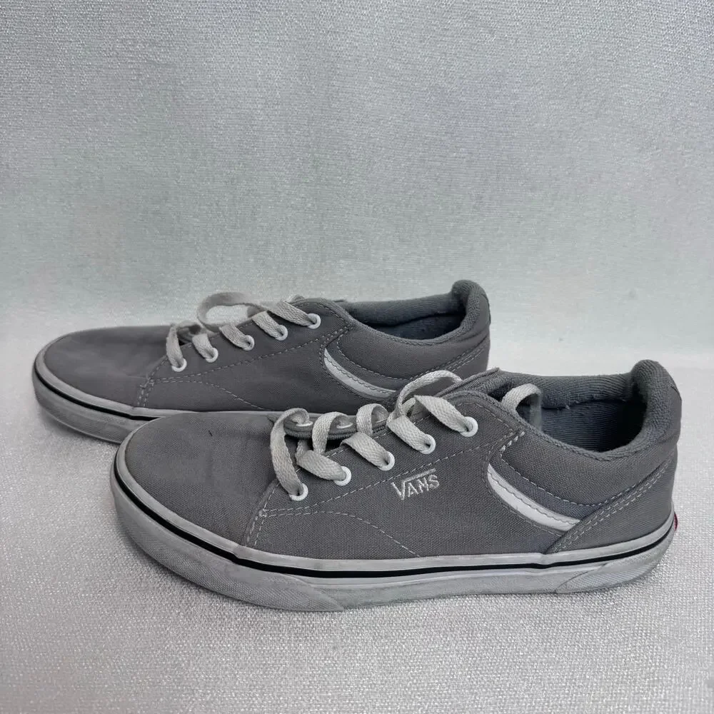 Vans Seldan Youth Size 4 Gray Classic look Canvas Low Top Trainer Sneakers